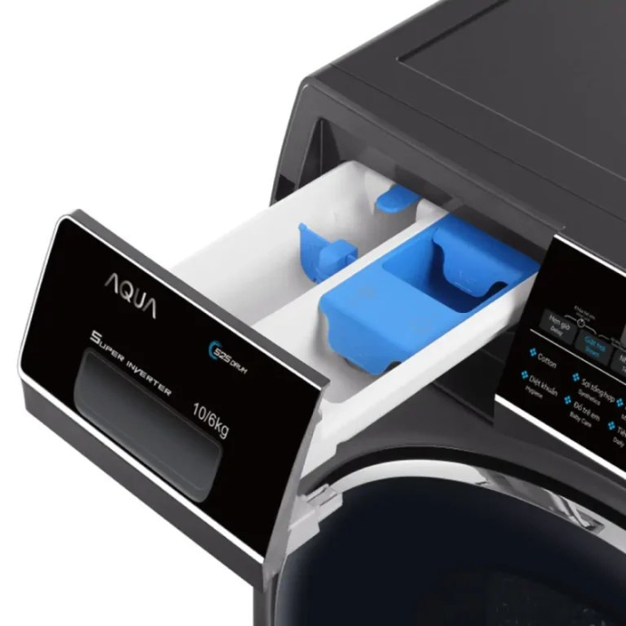 Máy giặt Aqua AQD-AH1000G.PS 10kg giặt + 6kg sấy Inverter màu xám bạc