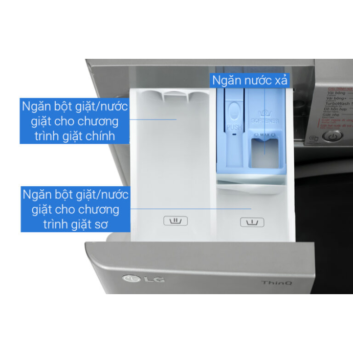 Máy giặt sấy LG AI DD Inverter giặt 10 kg – sấy 6 kg FV1410D4P