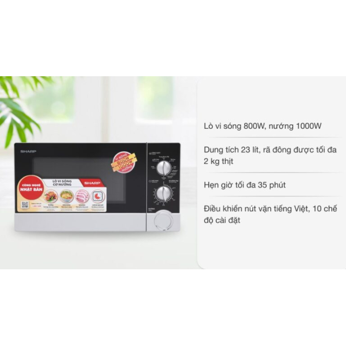Lò vi sóng có nướng Sharp R-G302VN-S 23 lít