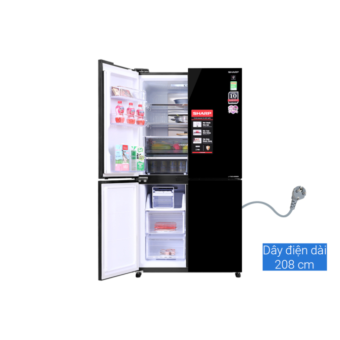 Tủ lạnh Sharp Inverter 525 Lít 4 cửa SJ-FXP600VG-BK