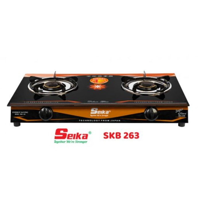 Bếp Gas Đôi Mặt Kính Seika (Sen Đồng – Điếu Gang) SKB-263