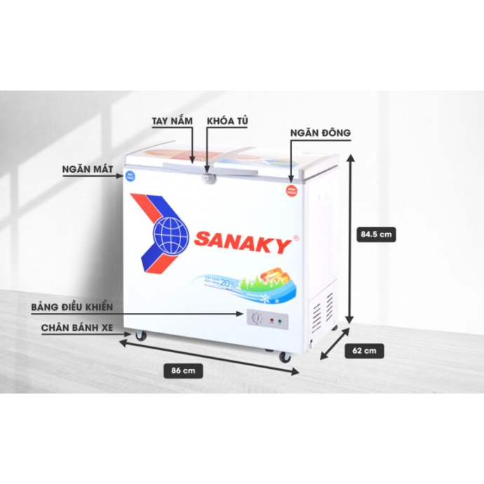 Tủ đông Sanaky 250 lít VH-2599W1